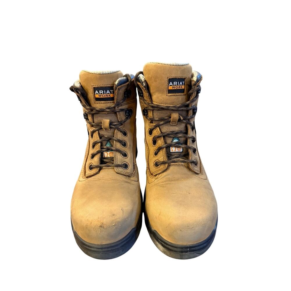 Ariat Mens 11 Turbo 6" Waterproof Carbon Toe Work Boots Safety Work Shoes Tan